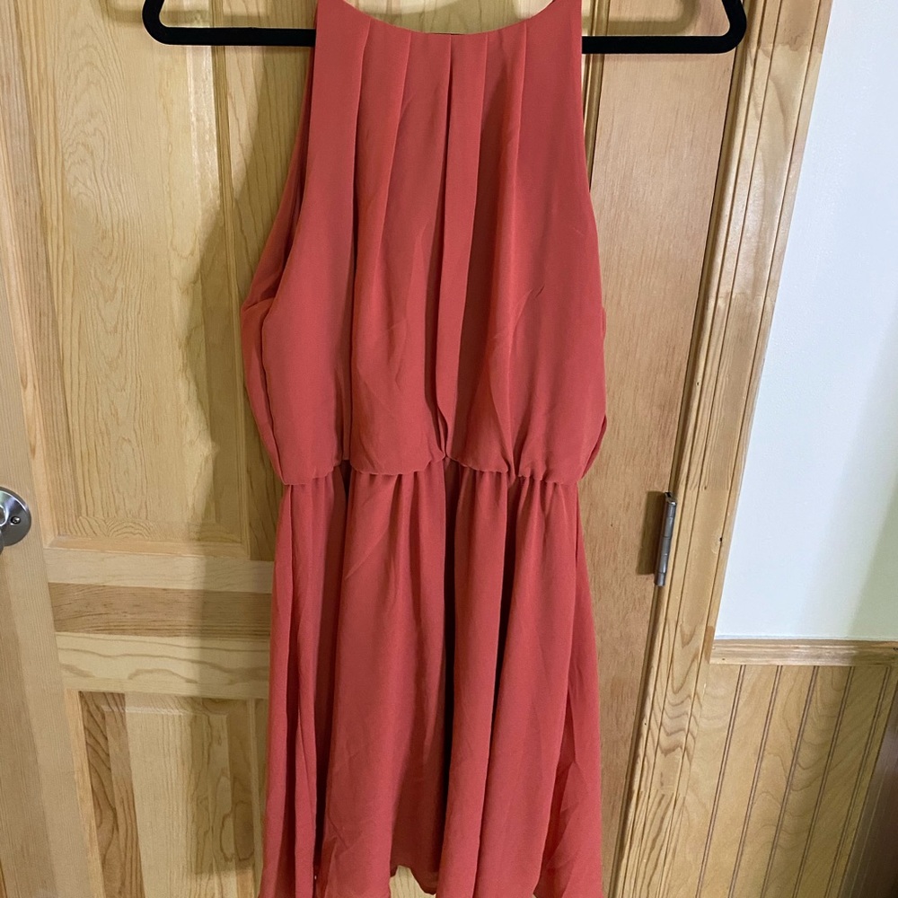 Lush Coral Mini Dress